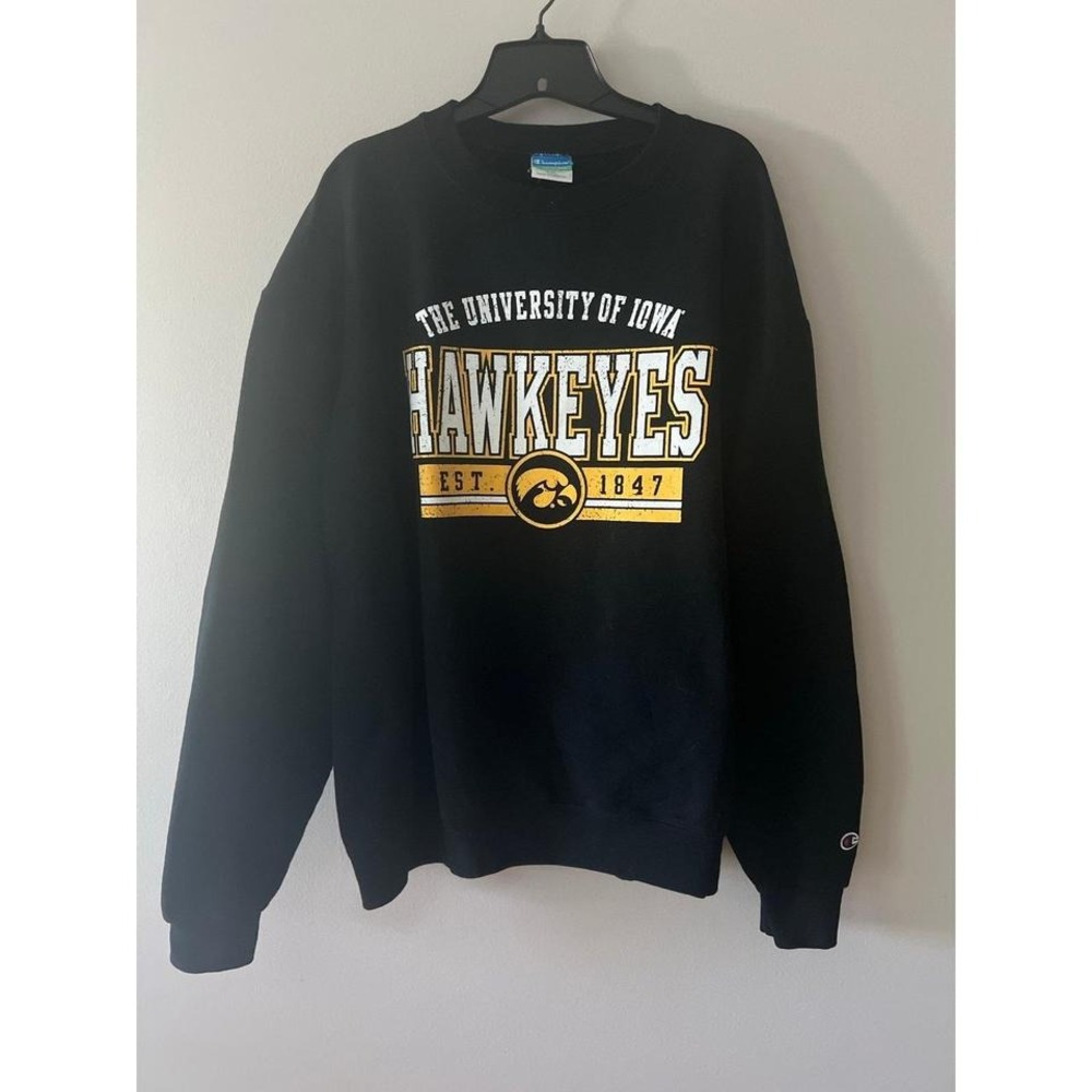 Champion University of Iowa Hawkeyes Black Crewneck Sweatshirt XXL